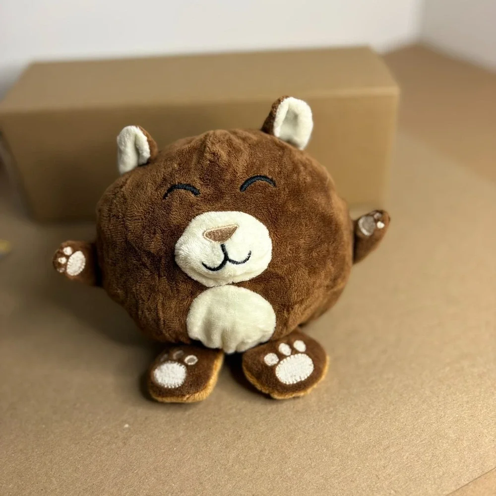HEMA Hedgehog Plush Reversible Ball Pillow Brown Cute Stuffed Animal Toy